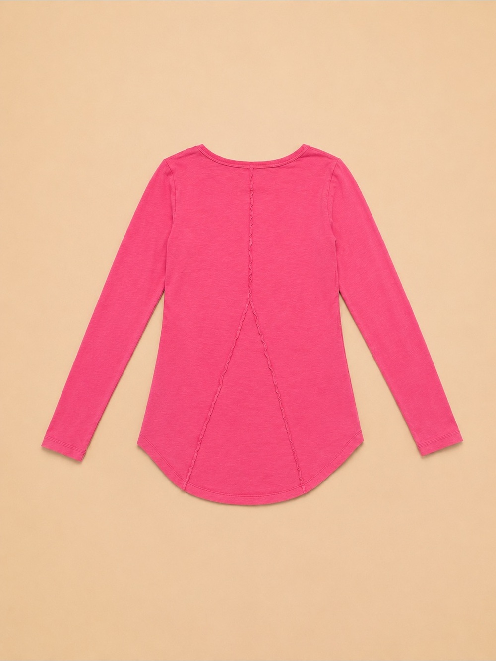 We The Free Raspberry Pink Lace-Trim Long Sleeve Henley - Picture 4 of 5